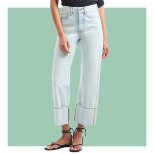 Veronica Beard Dylan Ankle High Rise Faded Boyfriend Cuff Straight Leg Jeans NWT